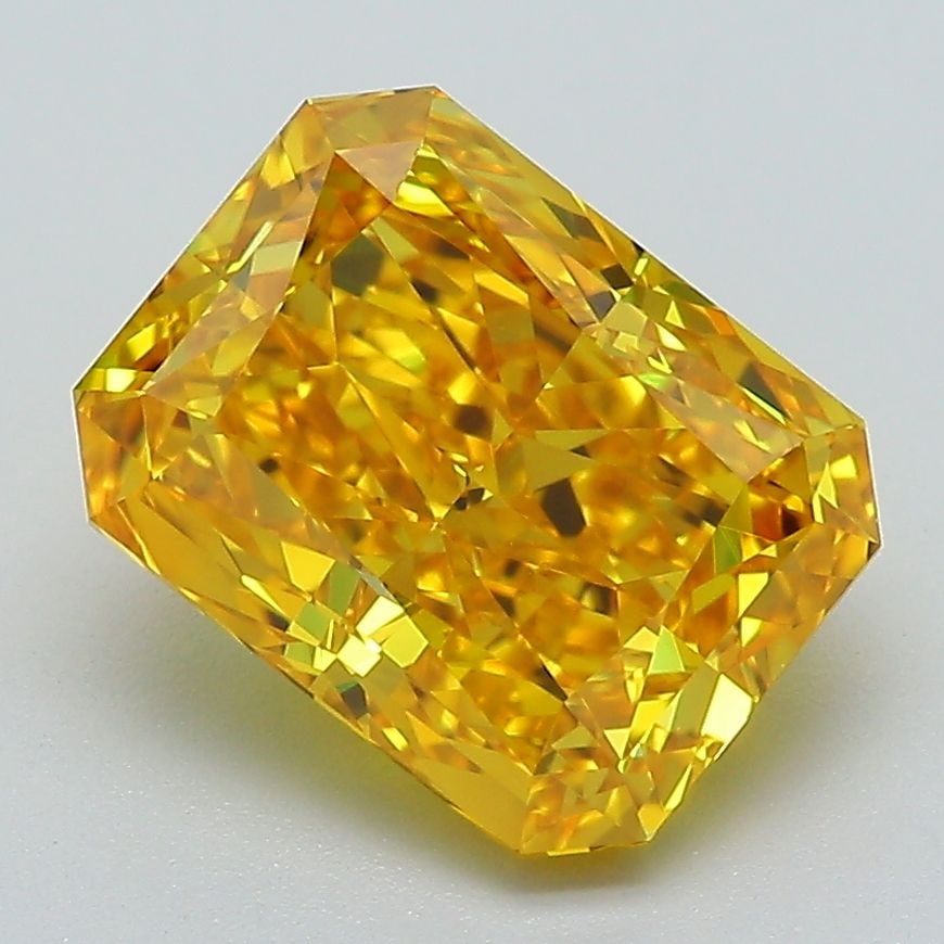 Loose Diamond - RADIANT 3.41ct Fancy Vivid Yellow VVS2: Loose Diamond - RADIANT 3.41ct Fancy Vivid Yellow VVS2 Source: This is a real non-mined Diamond that has been grown in a lab Shape: RADIANT Carats: 3.41 Color: Fancy Vivid Yellow Certification: IGI Vi