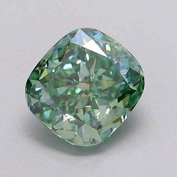 Loose Diamond - CUSHION MODIFIED 1.09ct Fancy Vivid Green VS1: Loose Diamond - CUSHION MODIFIED 1.09ct Fancy Vivid Green VS1 Source: This is a real non-mined Diamond that has been grown in a lab Shape: CUSHION MODIFIED Carats: 1.09 Color: Fancy Vivid Green Certif