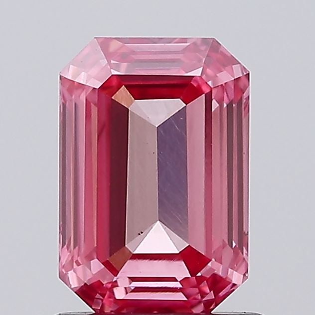 Loose Diamond - EMERALD 1.18ct Fancy Vivid Pink VS1: Loose Diamond - EMERALD 1.18ct Fancy Vivid Pink VS1 Source: This is a real non-mined Diamond that has been grown in a lab Shape: EMERALD Carats: 1.18 Color: Fancy Vivid Pink Certification: IGI Video: