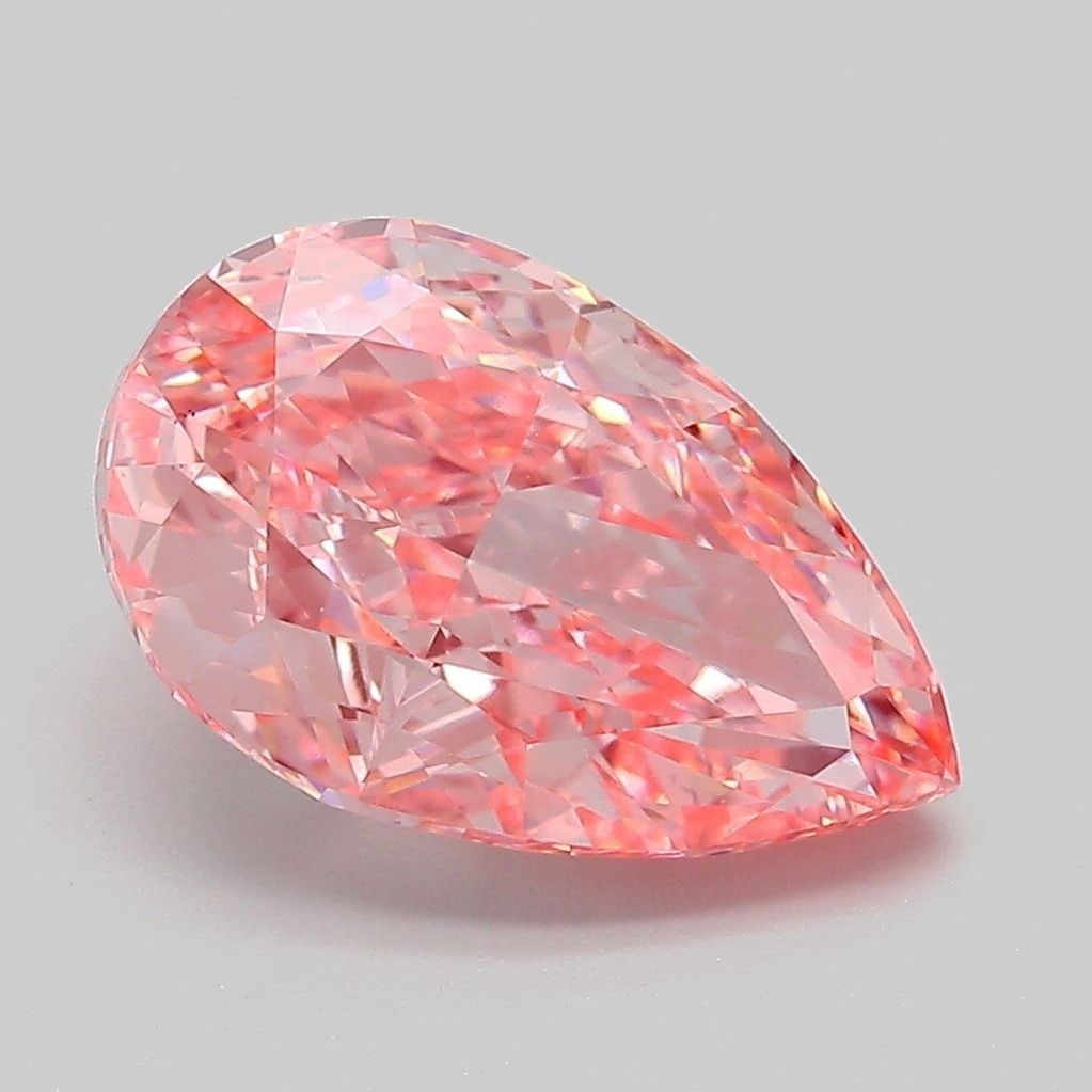 Loose Diamond - PEAR 3.51ct Fancy Vivid Pink VS1: Loose Diamond - PEAR 3.51ct Fancy Vivid Pink VS1 Source: This is a real non-mined Diamond that has been grown in a lab Shape: PEAR Carats: 3.51 Color: Fancy Vivid Pink Certification: IGI Video:
