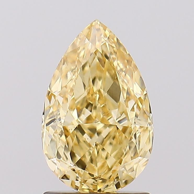 Loose Diamond - PEAR 1.41ct Fancy Intense Yellow VVS2: Loose Diamond - PEAR 1.41ct Fancy Intense Yellow VVS2 Source: This is a real non-mined Diamond that has been grown in a lab Shape: PEAR Carats: 1.41 Color: Fancy Intense Yellow Certification: IGI Vide