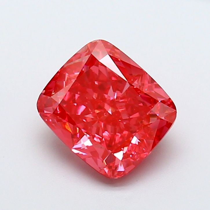 Loose Diamond - CUSHION BRILLIANT 3.44ct Fancy Vivid Reddish Pink VS1: Loose Diamond - CUSHION BRILLIANT 3.44ct Fancy Vivid Reddish Pink VS1 Source: This is a real non-mined Diamond that has been grown in a lab Shape: CUSHION BRILLIANT Carats: 3.44 Color: Fancy Vivid Red