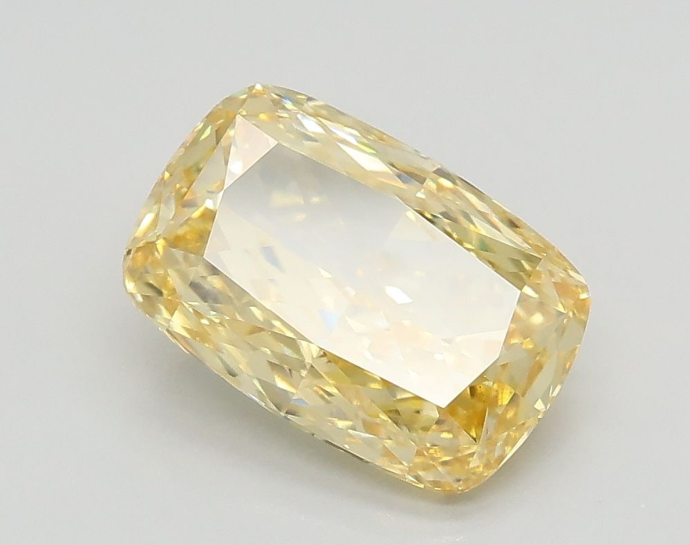 Loose Diamond - CUSHION MODIFIED 1.77ct Fancy Yellow VS1: Loose Diamond - CUSHION MODIFIED 1.77ct Fancy Yellow VS1 Source: This is a real non-mined Diamond that has been grown in a lab Shape: CUSHION MODIFIED Carats: 1.77 Color: Fancy Yellow Certification: I