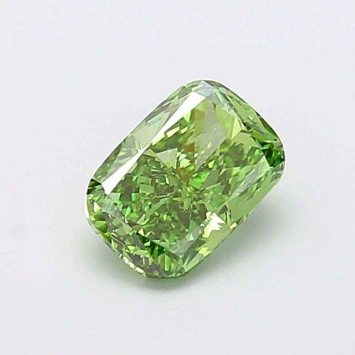 Loose Diamond - CUSHION MODIFIED 2.01ct Fancy Vivid Green VS1: Loose Diamond - CUSHION MODIFIED 2.01ct Fancy Vivid Green VS1 Source: This is a real non-mined Diamond that has been grown in a lab Shape: CUSHION MODIFIED Carats: 2.01 Color: Fancy Vivid Green Certif