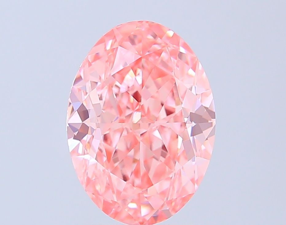 Loose Diamond - OVAL 5.02ct Fancy Vivid Pink VS1: Loose Diamond - OVAL 5.02ct Fancy Vivid Pink VS1 Source: This is a real non-mined Diamond that has been grown in a lab Shape: OVAL Carats: 5.02 Color: Fancy Vivid Pink Certification: IGI Video: