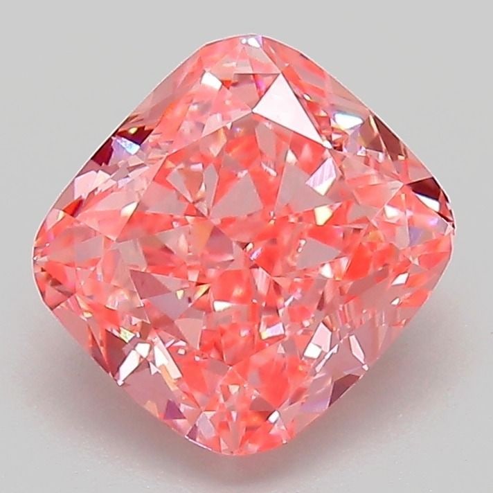 Loose Diamond - CUSHION MODIFIED 2.21ct Fancy Vivid Pink VVS2: Loose Diamond - CUSHION MODIFIED 2.21ct Fancy Vivid Pink VVS2 Source: This is a real non-mined Diamond that has been grown in a lab Shape: CUSHION MODIFIED Carats: 2.21 Color: Fancy Vivid Pink Certifi