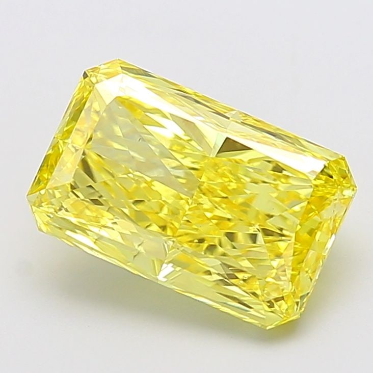 Loose Diamond - RADIANT 5.01ct Fancy Vivid Yellow VS2: Loose Diamond - RADIANT 5.01ct Fancy Vivid Yellow VS2 Source: This is a real non-mined Diamond that has been grown in a lab Shape: RADIANT Carats: 5.01 Color: Fancy Vivid Yellow Certification: IGI Vid