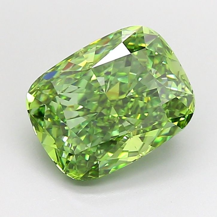 Loose Diamond - CUSHION MODIFIED 3.54ct Fancy Vivid Green VVS2: Loose Diamond - CUSHION MODIFIED 3.54ct Fancy Vivid Green VVS2 Source: This is a real non-mined Diamond that has been grown in a lab Shape: CUSHION MODIFIED Carats: 3.54 Color: Fancy Vivid Green Certi