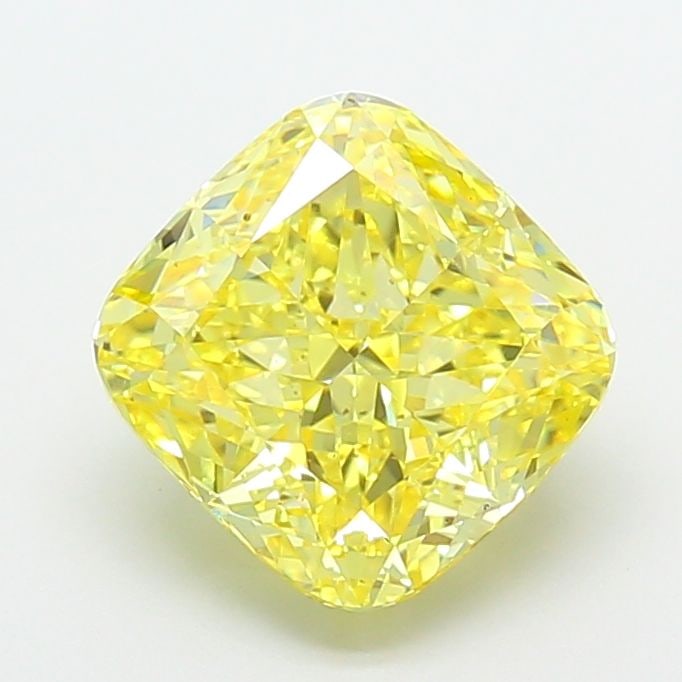 Loose Diamond - CUSHION MODIFIED 3.56ct Fancy Vivid Yellow VS1: Loose Diamond - CUSHION MODIFIED 3.56ct Fancy Vivid Yellow VS1 Source: This is a real non-mined Diamond that has been grown in a lab Shape: CUSHION MODIFIED Carats: 3.56 Color: Fancy Vivid Yellow Cert