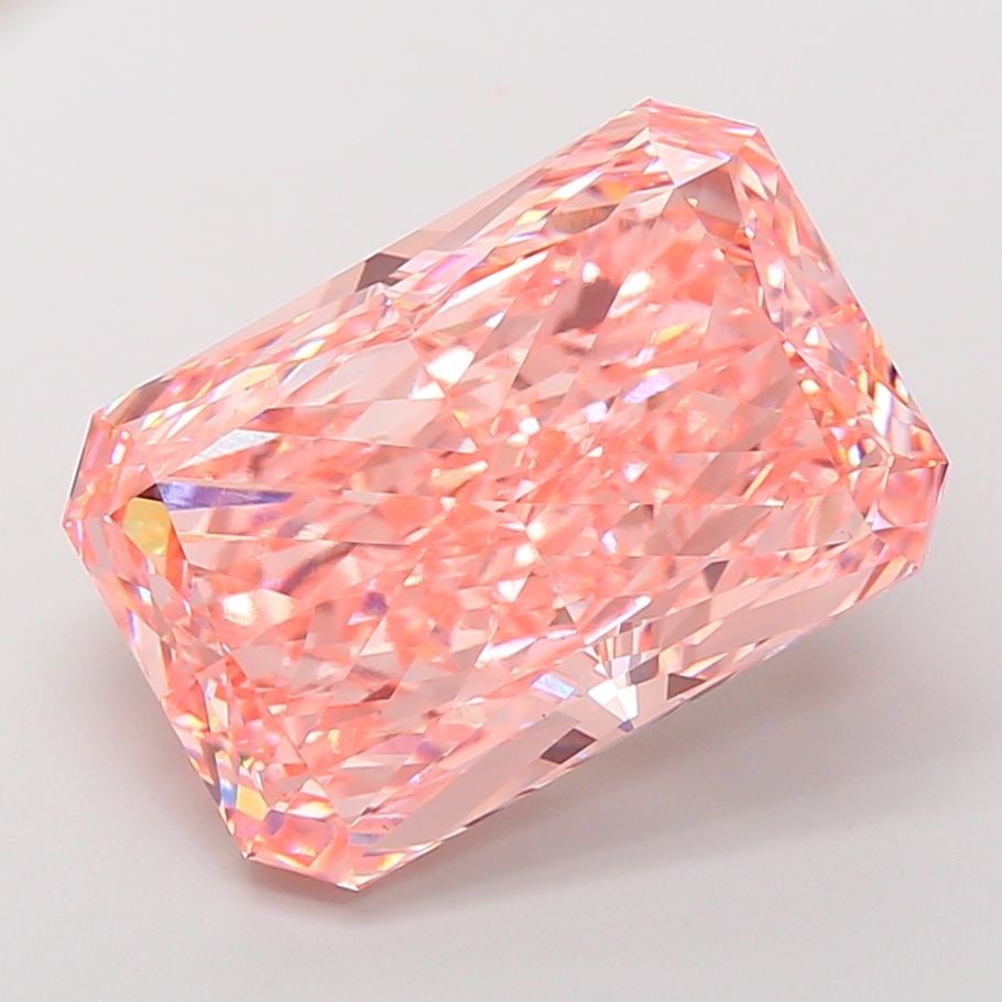 Loose Diamond - RADIANT 15.04ct Fancy Vivid Pink VS1: Loose Diamond - RADIANT 15.04ct Fancy Vivid Pink VS1 Source: This is a real non-mined Diamond that has been grown in a lab Shape: RADIANT Carats: 15.04 Color: Fancy Vivid Pink Certification: IGI Video
