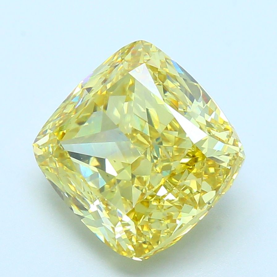 Loose Diamond - CUSHION MODIFIED 9.13ct Fancy Vivid Yellow VS1: Loose Diamond - CUSHION MODIFIED 9.13ct Fancy Vivid Yellow VS1 Source: This is a real non-mined Diamond that has been grown in a lab Shape: CUSHION MODIFIED Carats: 9.13 Color: Fancy Vivid Yellow Cert