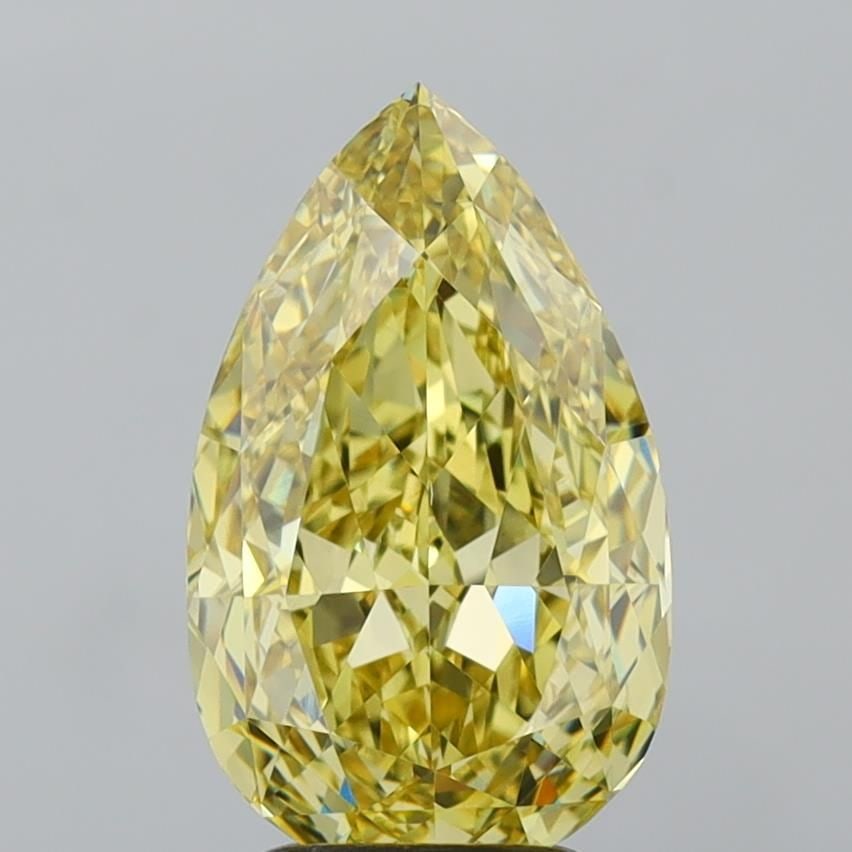 Loose Diamond - PEAR 4.08ct Fancy Intense Yellow VVS2: Loose Diamond - PEAR 4.08ct Fancy Intense Yellow VVS2 Source: This is a real non-mined Diamond that has been grown in a lab Shape: PEAR Carats: 4.08 Color: Fancy Intense Yellow Certification: IGI Vide