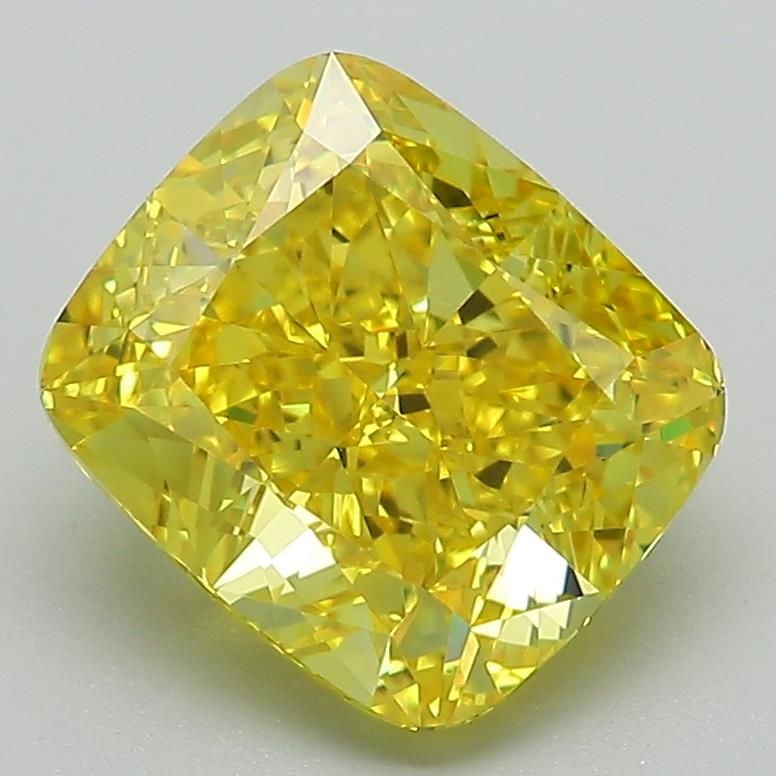 Loose Diamond - CUSHION MODIFIED 3.05ct Fancy Vivid Yellow VS1: Loose Diamond - CUSHION MODIFIED 3.05ct Fancy Vivid Yellow VS1 Source: This is a real non-mined Diamond that has been grown in a lab Shape: CUSHION MODIFIED Carats: 3.05 Color: Fancy Vivid Yellow Cert