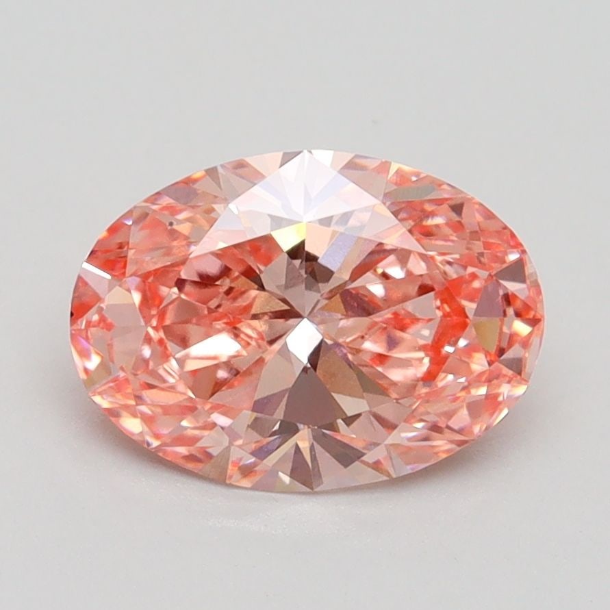 Loose Diamond - OVAL 1.56ct Fancy Vivid Orangey Pink VS2: Loose Diamond - OVAL 1.56ct Fancy Vivid Orangey Pink VS2 Source: This is a real non-mined Diamond that has been grown in a lab Shape: OVAL Carats: 1.56 Color: Fancy Vivid Orangey Pink Certification: I