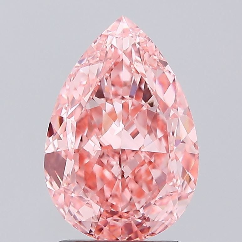 Loose Diamond - PEAR 2.53ct Fancy Vivid Pink VVS2: Loose Diamond - PEAR 2.53ct Fancy Vivid Pink VVS2 Source: This is a real non-mined Diamond that has been grown in a lab Shape: PEAR Carats: 2.53 Color: Fancy Vivid Pink Certification: IGI Video: