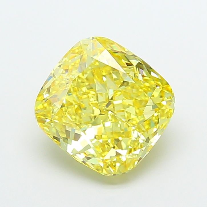 Loose Diamond - CUSHION MODIFIED 5.04ct Fancy Vivid Yellow VS1: Loose Diamond - CUSHION MODIFIED 5.04ct Fancy Vivid Yellow VS1 Source: This is a real non-mined Diamond that has been grown in a lab Shape: CUSHION MODIFIED Carats: 5.04 Color: Fancy Vivid Yellow Cert