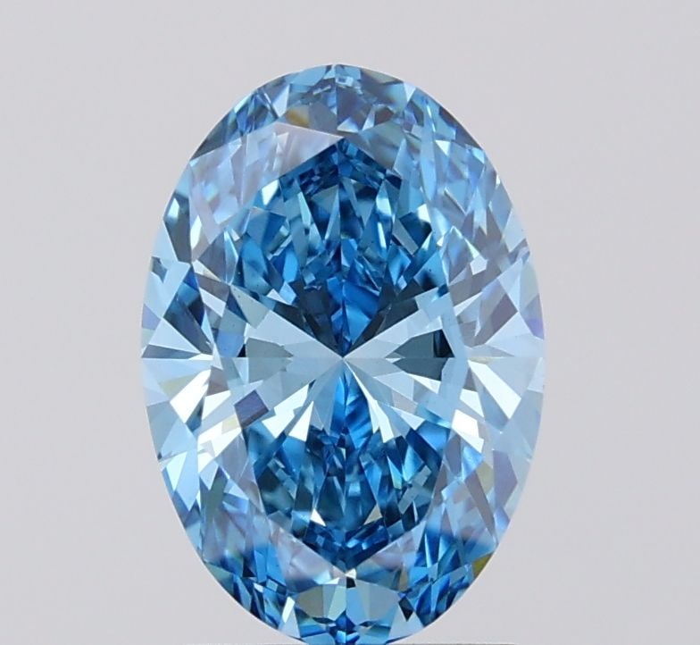 Loose Diamond - OVAL 2.08ct Fancy Vivid Blue VVS2: Loose Diamond - OVAL 2.08ct Fancy Vivid Blue VVS2 Source: This is a real non-mined Diamond that has been grown in a lab Shape: OVAL Carats: 2.08 Color: Fancy Vivid Blue Certification: IGI Video: