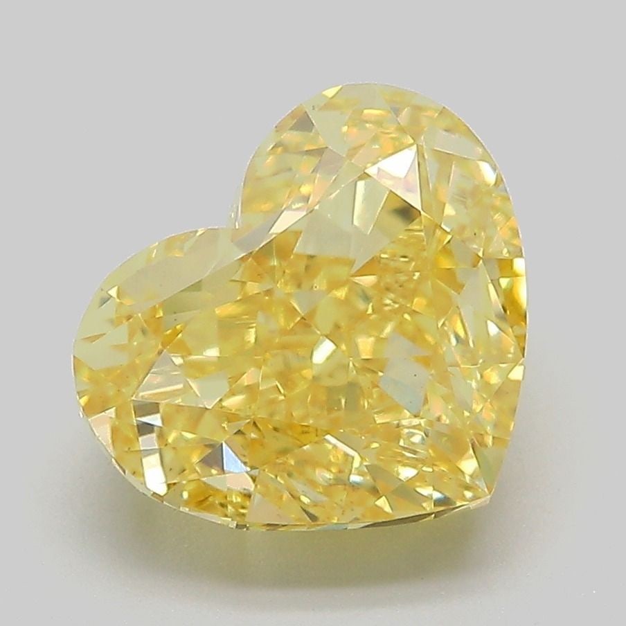 Loose Diamond - HEART 4.07ct Fancy Vivid Yellow VS1: Loose Diamond - HEART 4.07ct Fancy Vivid Yellow VS1 Source: This is a real non-mined Diamond that has been grown in a lab Shape: HEART Carats: 4.07 Color: Fancy Vivid Yellow Certification: IGI Video: