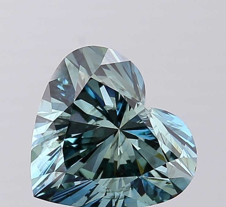 Loose Diamond - HEART 3.0ct Fancy Vivid Blue Green SI1: Loose Diamond - HEART 3.0ct Fancy Vivid Blue Green SI1 Source: This is a real non-mined Diamond that has been grown in a lab Shape: HEART Carats: 3.0 Color: Fancy Vivid Blue Green Certification: IGI V