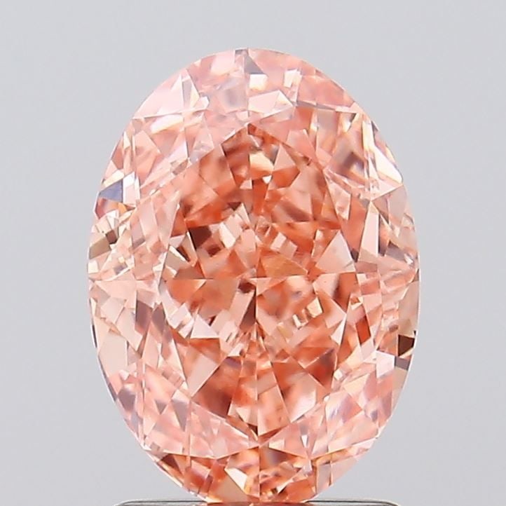 Loose Diamond - OVAL 2.03ct Fancy Vivid Brownish Pink VS1: Loose Diamond - OVAL 2.03ct Fancy Vivid Brownish Pink VS1 Source: This is a real non-mined Diamond that has been grown in a lab Shape: OVAL Carats: 2.03 Color: Fancy Vivid Brownish Pink Certification: