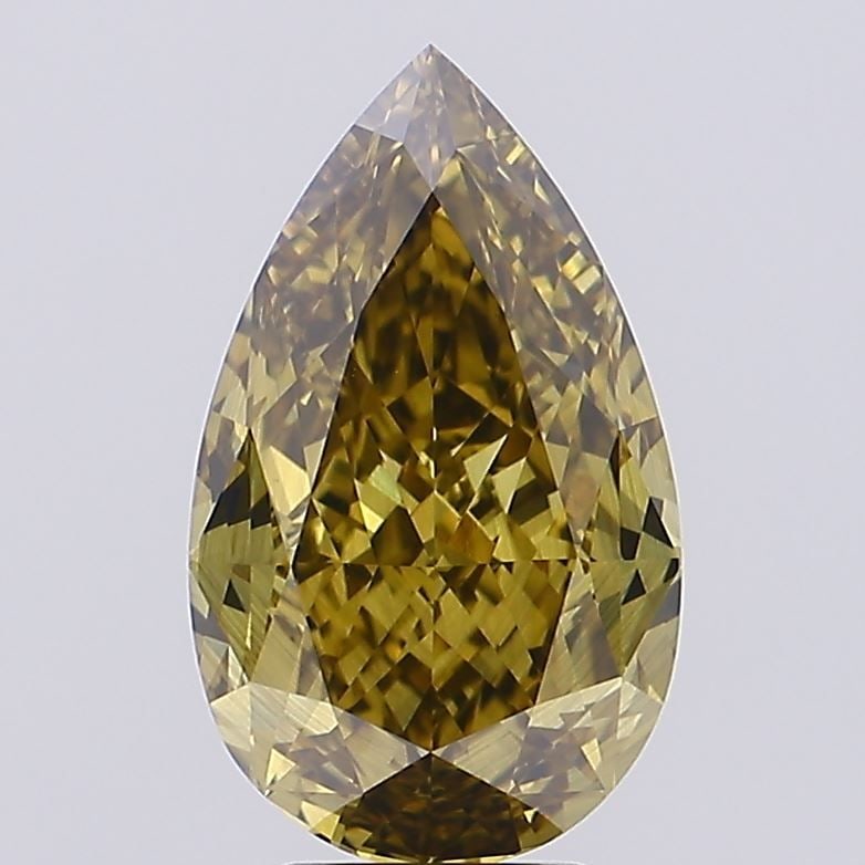 Loose Diamond - PEAR 5.39ct Fancy Gray Yellow SI1: Loose Diamond - PEAR 5.39ct Fancy Gray Yellow SI1 Source: This is a real non-mined Diamond that has been grown in a lab Shape: PEAR Carats: 5.39 Color: Fancy Gray Yellow Certification: IGI Video: