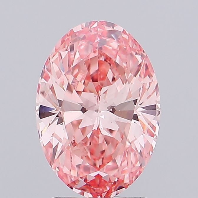 Loose Diamond - OVAL 2.44ct Fancy Vivid Pink VS1: Loose Diamond - OVAL 2.44ct Fancy Vivid Pink VS1 Source: This is a real non-mined Diamond that has been grown in a lab Shape: OVAL Carats: 2.44 Color: Fancy Vivid Pink Certification: IGI Video: