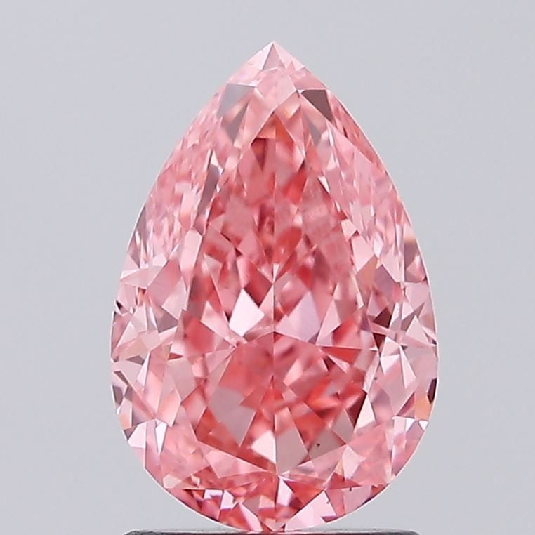 Loose Diamond - PEAR 2.14ct Fancy Vivid Pink VS1: Loose Diamond - PEAR 2.14ct Fancy Vivid Pink VS1 Source: This is a real non-mined Diamond that has been grown in a lab Shape: PEAR Carats: 2.14 Color: Fancy Vivid Pink Certification: IGI Video: