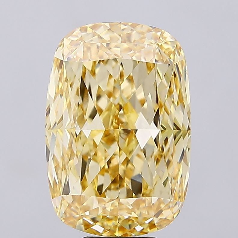 Loose Diamond - CUSHION MODIFIED 12.04ct Fancy Intense Yellow VS1: Loose Diamond - CUSHION MODIFIED 12.04ct Fancy Intense Yellow VS1 Source: This is a real non-mined Diamond that has been grown in a lab Shape: CUSHION MODIFIED Carats: 12.04 Color: Fancy Intense Yello