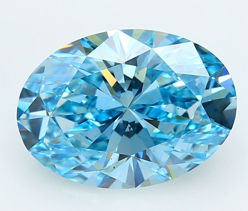 Loose Diamond - OVAL 4.15ct Fancy Vivid Blue VS1: Loose Diamond - OVAL 4.15ct Fancy Vivid Blue VS1 Source: This is a real non-mined Diamond that has been grown in a lab Shape: OVAL Carats: 4.15 Color: Fancy Vivid Blue Certification: IGI Video: