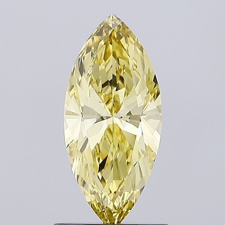 Loose Diamond - MARQUISE 0.86ct Fancy Intense Yellow VVS2: Loose Diamond - MARQUISE 0.86ct Fancy Intense Yellow VVS2 Source: This is a real non-mined Diamond that has been grown in a lab Shape: MARQUISE Carats: 0.86 Color: Fancy Intense Yellow Certification: 