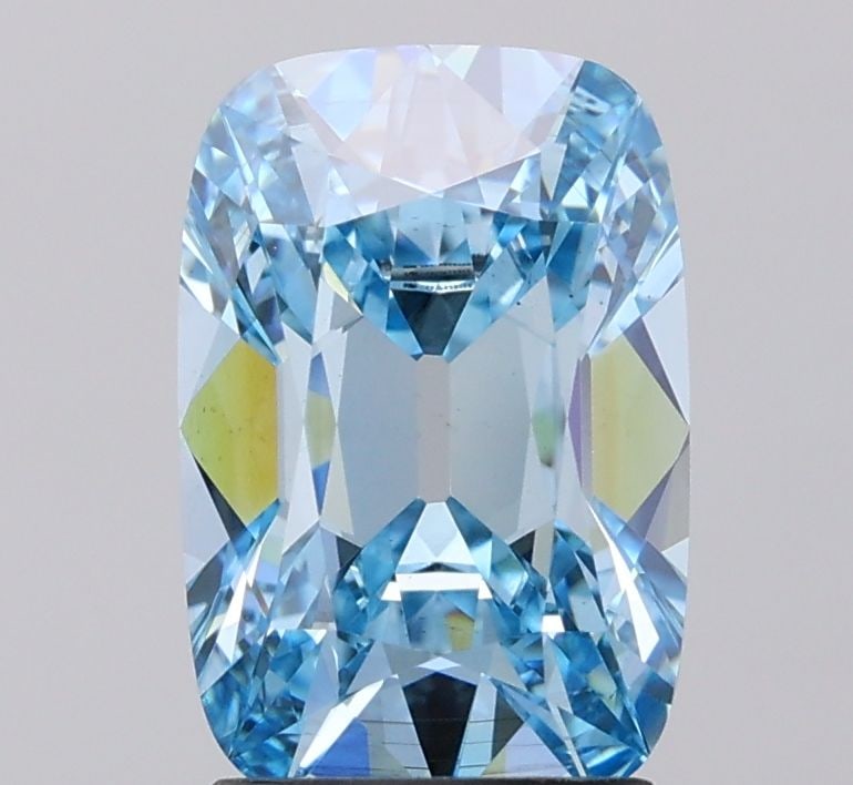 Loose Diamond - CUSHION BRILLIANT 3.09ct Fancy Vivid Blue VS2: Loose Diamond - CUSHION BRILLIANT 3.09ct Fancy Vivid Blue VS2 Source: This is a real non-mined Diamond that has been grown in a lab Shape: CUSHION BRILLIANT Carats: 3.09 Color: Fancy Vivid Blue Certif