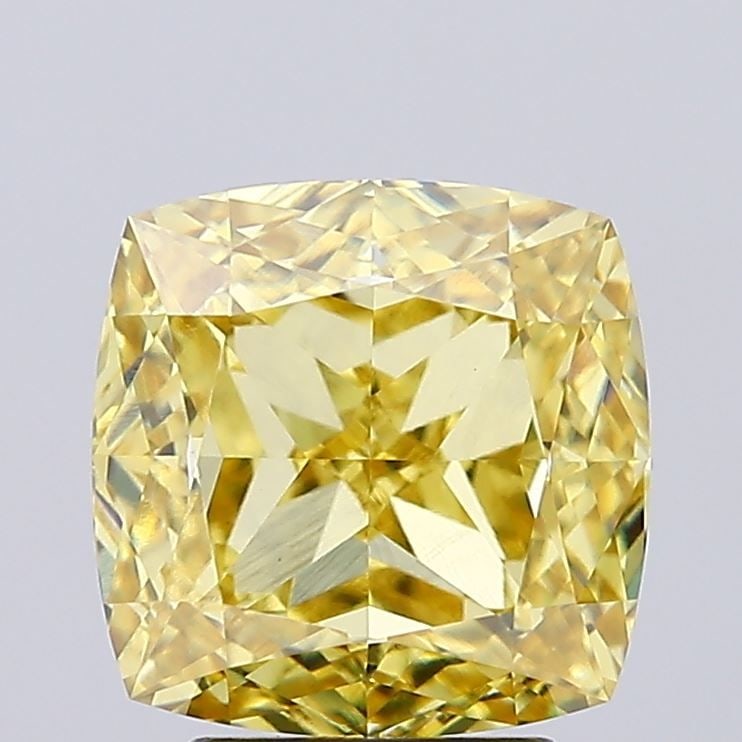 Loose Diamond - CUSHION MODIFIED 4.0ct Fancy Intense Yellow VVS2: Loose Diamond - CUSHION MODIFIED 4.0ct Fancy Intense Yellow VVS2 Source: This is a real non-mined Diamond that has been grown in a lab Shape: CUSHION MODIFIED Carats: 4.0 Color: Fancy Intense Yellow C