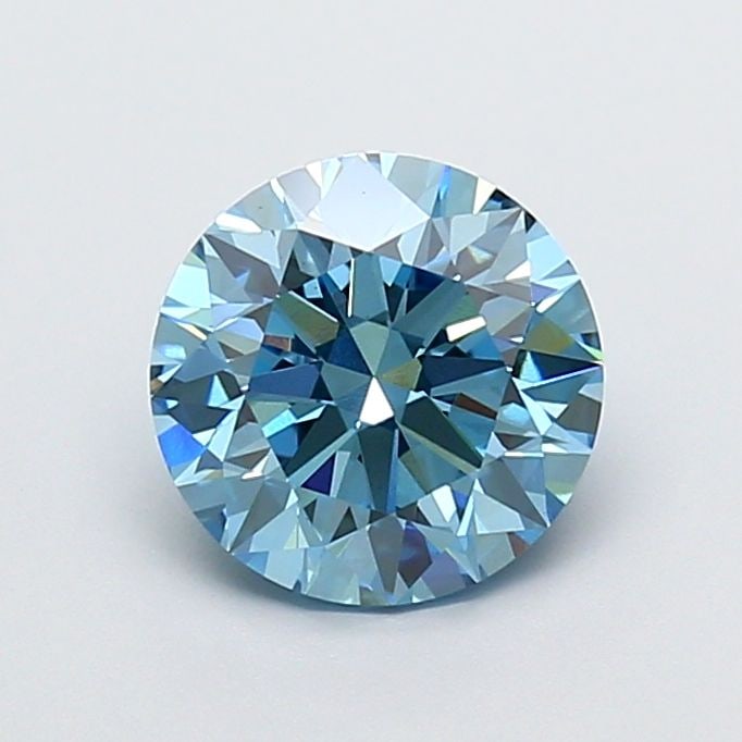 Ideal Loose Diamond - ROUND 2.1ct Fancy Vivid Blue VS1: Ideal Loose Diamond - ROUND 2.1ct Fancy Vivid Blue VS1 Source: This is a real non-mined Diamond that has been grown in a lab Shape: ROUND Carats: 2.1 Color: Fancy Vivid Blue Certification: IGI Video: