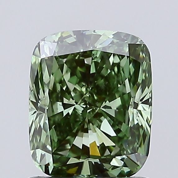 Loose Diamond - CUSHION MODIFIED 1.1ct Fancy Vivid Green SI1 (1 of 1)