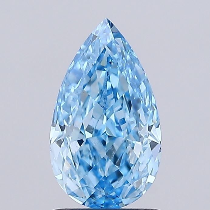 Loose Diamond - PEAR 1.53ct Fancy Vivid Blue VS1: Loose Diamond - PEAR 1.53ct Fancy Vivid Blue VS1 Source: This is a real non-mined Diamond that has been grown in a lab Shape: PEAR Carats: 1.53 Color: Fancy Vivid Blue Certification: IGI Video: