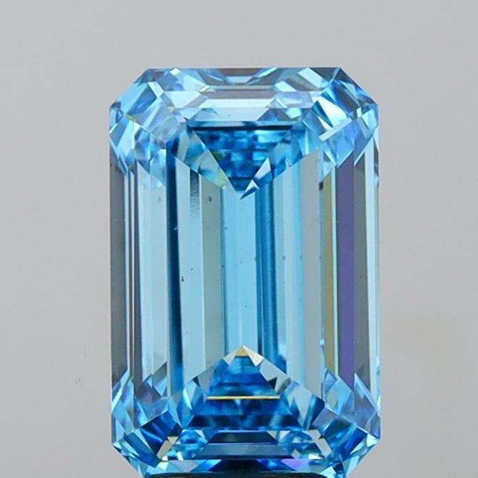 Loose Diamond - EMERALD 5.02ct Fancy Vivid Blue VS1: Loose Diamond - EMERALD 5.02ct Fancy Vivid Blue VS1 Source: This is a real non-mined Diamond that has been grown in a lab Shape: EMERALD Carats: 5.02 Color: Fancy Vivid Blue Certification: IGI Video: