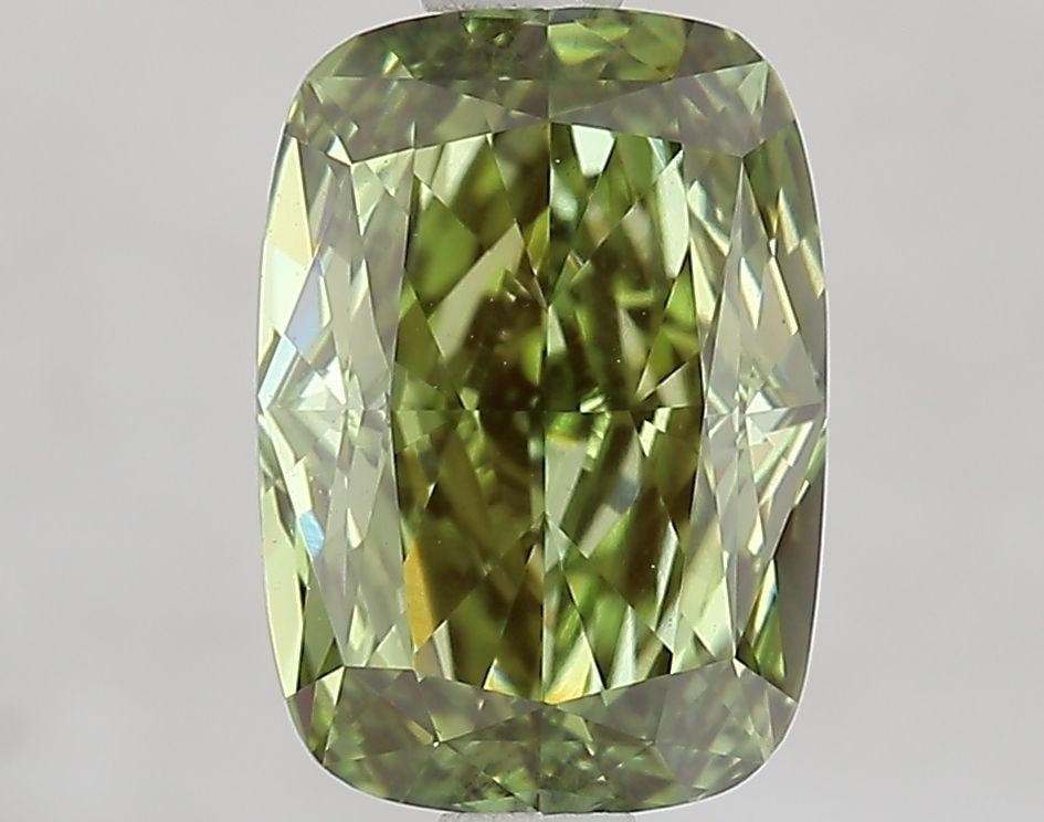 Loose Diamond - CUSHION MODIFIED 2.02ct Fancy Vivid Green VS1: Loose Diamond - CUSHION MODIFIED 2.02ct Fancy Vivid Green VS1 Source: This is a real non-mined Diamond that has been grown in a lab Shape: CUSHION MODIFIED Carats: 2.02 Color: Fancy Vivid Green Certif