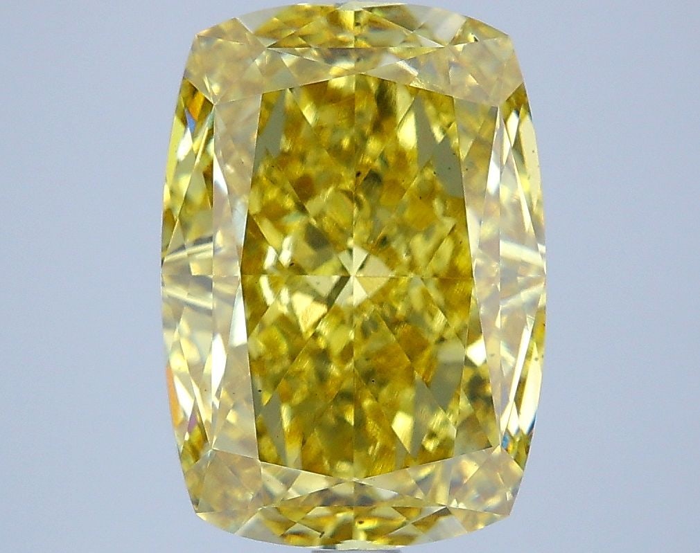 Loose Diamond - CUSHION MODIFIED 5.32ct Fancy Intense Yellow VS2: Loose Diamond - CUSHION MODIFIED 5.32ct Fancy Intense Yellow VS2 Source: This is a real non-mined Diamond that has been grown in a lab Shape: CUSHION MODIFIED Carats: 5.32 Color: Fancy Intense Yellow 