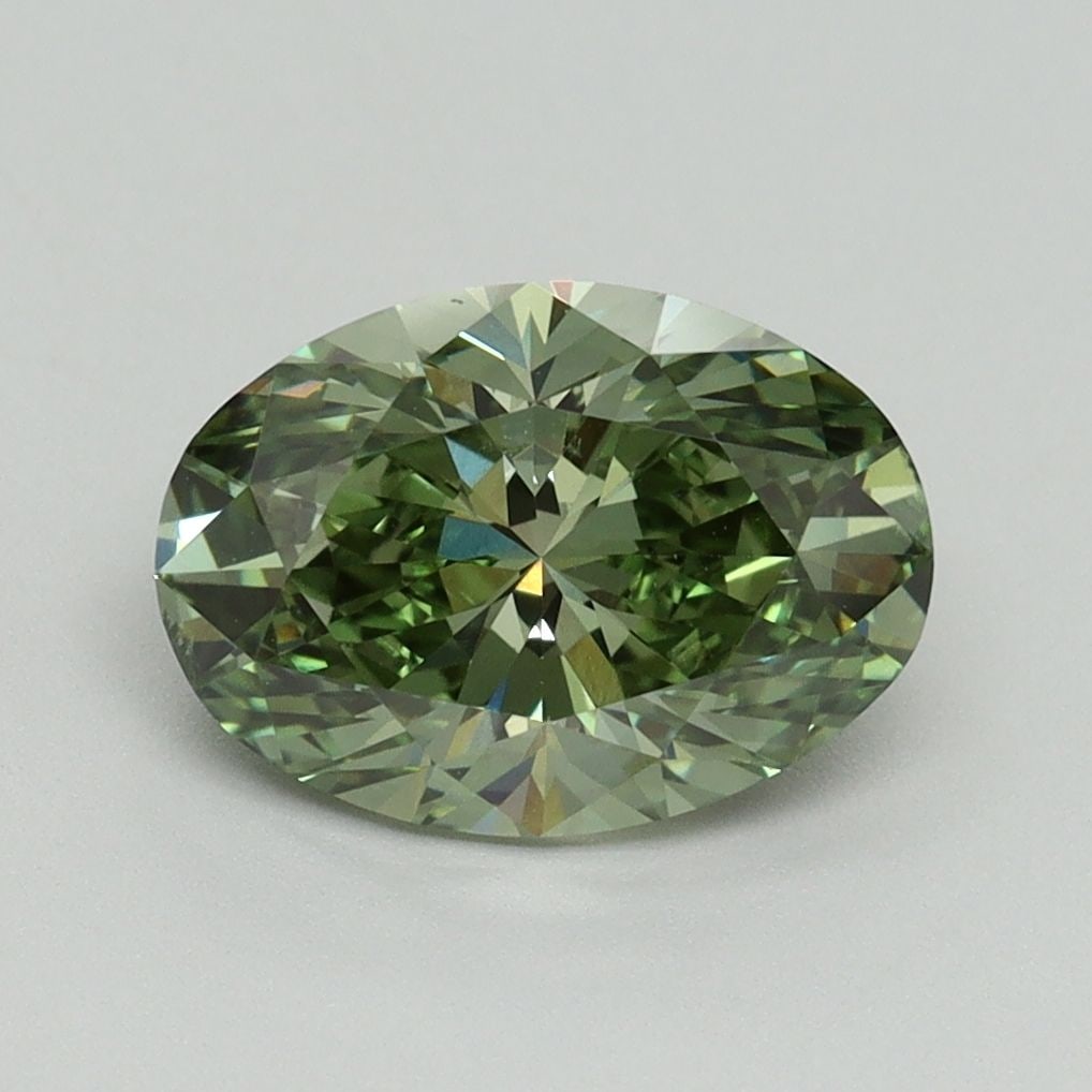 Loose Diamond - OVAL 2.02ct Fancy Vivid Green VS2: Loose Diamond - OVAL 2.02ct Fancy Vivid Green VS2 Source: This is a real non-mined Diamond that has been grown in a lab Shape: OVAL Carats: 2.02 Color: Fancy Vivid Green Certification: IGI Video: