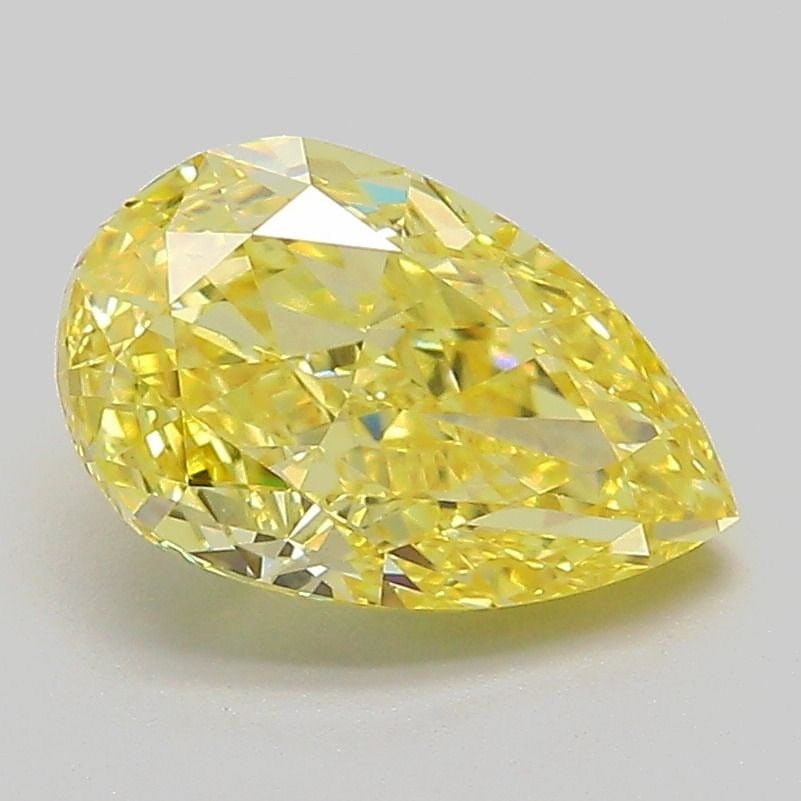 Loose Diamond - PEAR 2.03ct Fancy Vivid Yellow VS1: Loose Diamond - PEAR 2.03ct Fancy Vivid Yellow VS1 Source: This is a real non-mined Diamond that has been grown in a lab Shape: PEAR Carats: 2.03 Color: Fancy Vivid Yellow Certification: IGI Video: