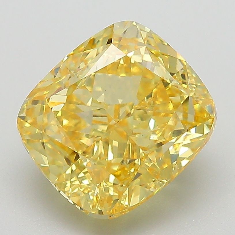 Loose Diamond - CUSHION MODIFIED 3.88ct Fancy Vivid Yellow VVS2: Loose Diamond - CUSHION MODIFIED 3.88ct Fancy Vivid Yellow VVS2 Source: This is a real non-mined Diamond that has been grown in a lab Shape: CUSHION MODIFIED Carats: 3.88 Color: Fancy Vivid Yellow Cer