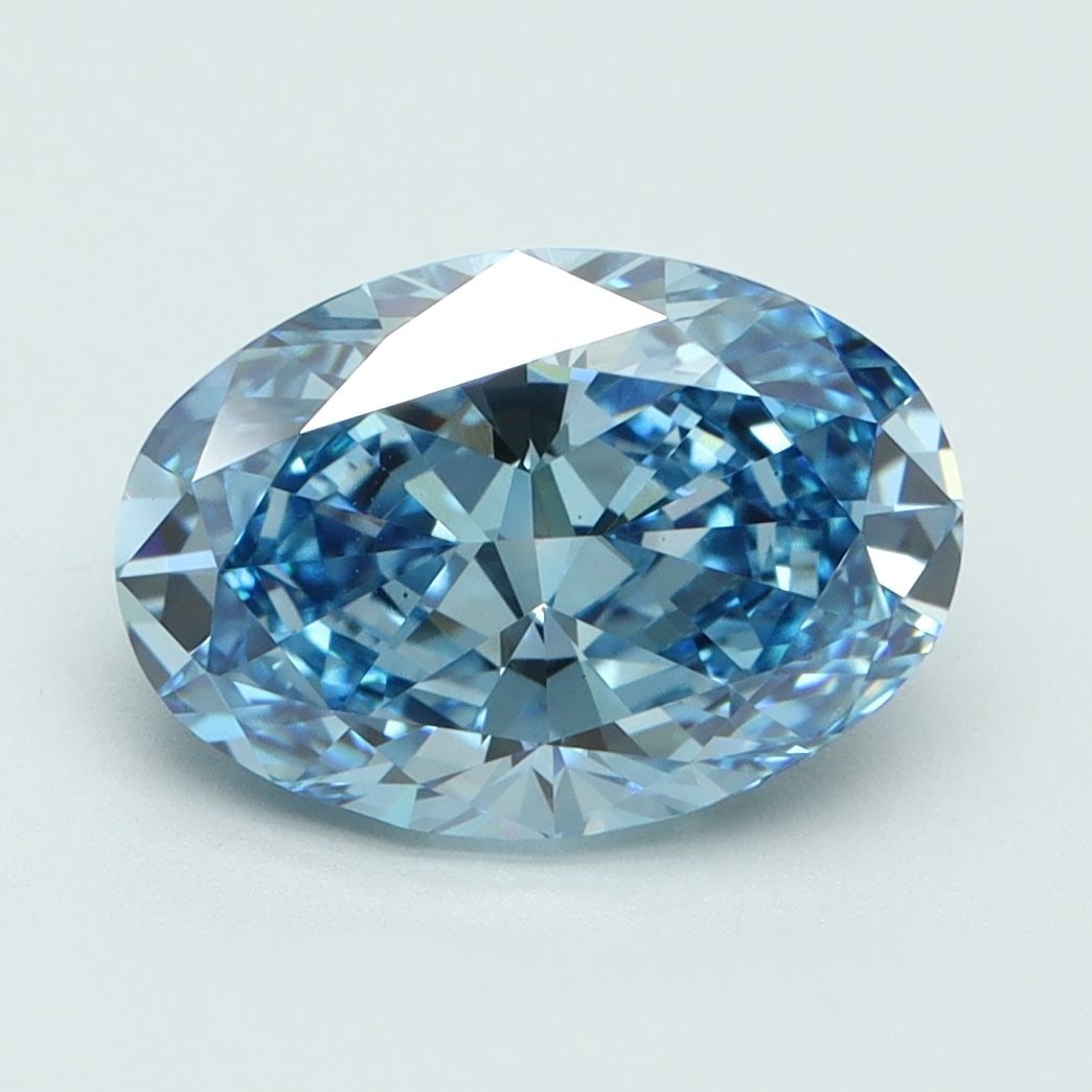 Loose Diamond - OVAL 2.8ct Fancy Vivid Blue VS1: Loose Diamond - OVAL 2.8ct Fancy Vivid Blue VS1 Source: This is a real non-mined Diamond that has been grown in a lab Shape: OVAL Carats: 2.8 Color: Fancy Vivid Blue Certification: IGI Video: