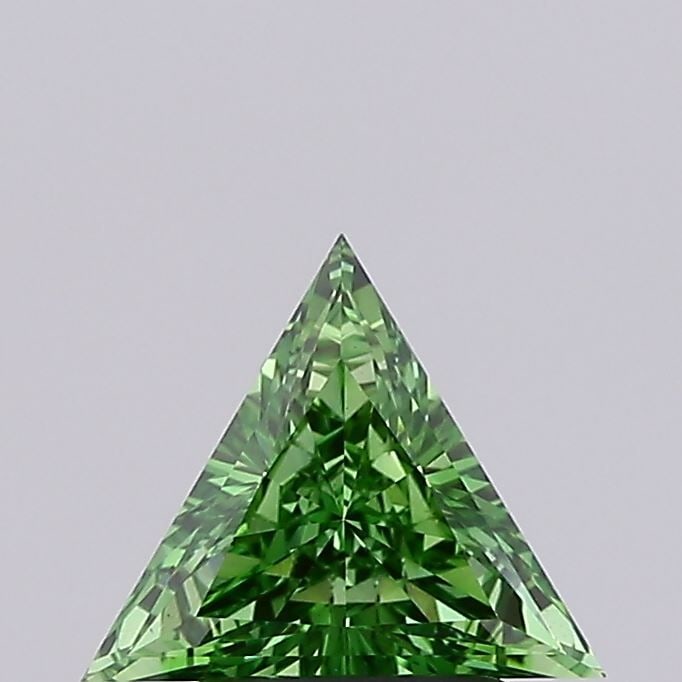 Loose Diamond - TRIANGULAR 1.3ct Fancy Vivid Green VS1: Loose Diamond - TRIANGULAR 1.3ct Fancy Vivid Green VS1 Source: This is a real non-mined Diamond that has been grown in a lab Shape: TRIANGULAR Carats: 1.3 Color: Fancy Vivid Green Certification: IGI V
