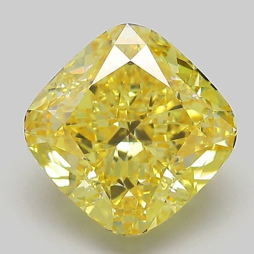 Loose Diamond - CUSHION MODIFIED 4.1ct Fancy Vivid Yellow VS1: Loose Diamond - CUSHION MODIFIED 4.1ct Fancy Vivid Yellow VS1 Source: This is a real non-mined Diamond that has been grown in a lab Shape: CUSHION MODIFIED Carats: 4.1 Color: Fancy Vivid Yellow Certif