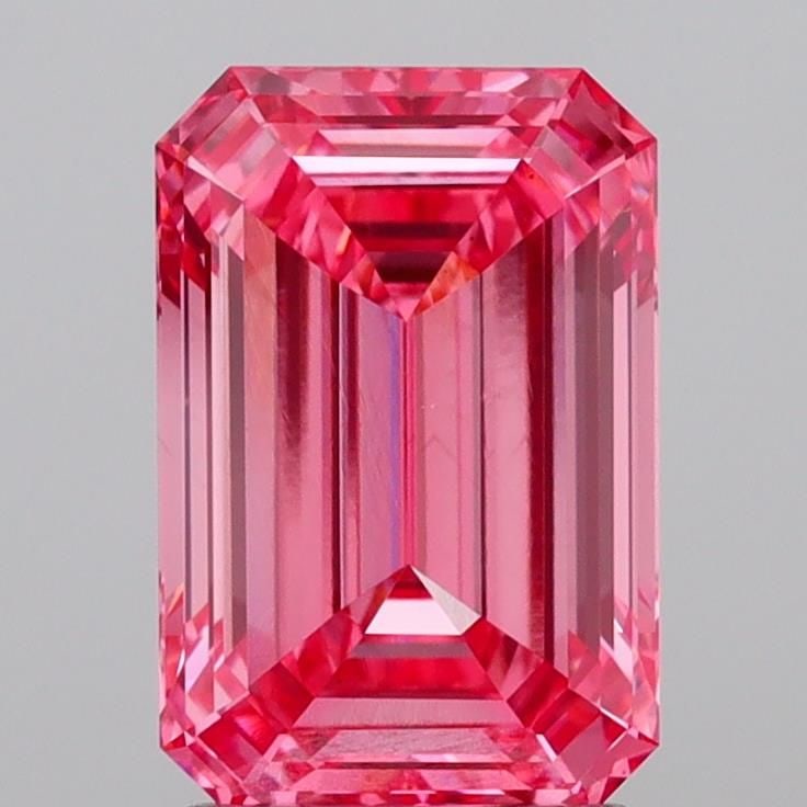 Loose Diamond - EMERALD 2.73ct Fancy Vivid Pink VS1: Loose Diamond - EMERALD 2.73ct Fancy Vivid Pink VS1 Source: This is a real non-mined Diamond that has been grown in a lab Shape: EMERALD Carats: 2.73 Color: Fancy Vivid Pink Certification: IGI Video: