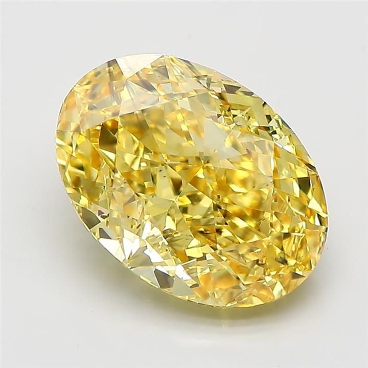Loose Diamond - OVAL 5.0ct Fancy Vivid Yellow VS2: Loose Diamond - OVAL 5.0ct Fancy Vivid Yellow VS2 Source: This is a real non-mined Diamond that has been grown in a lab Shape: OVAL Carats: 5.0 Color: Fancy Vivid Yellow Certification: IGI Video: