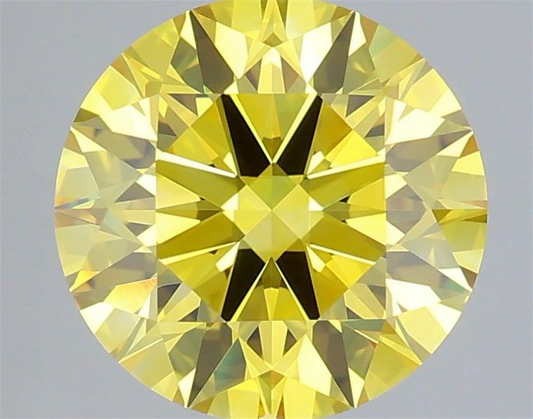 Ideal Loose Diamond - ROUND 2.45ct Fancy Vivid Yellow VVS1: Ideal Loose Diamond - ROUND 2.45ct Fancy Vivid Yellow VVS1 Source: This is a real non-mined Diamond that has been grown in a lab Shape: ROUND Carats: 2.45 Color: Fancy Vivid Yellow Certification: IGI 