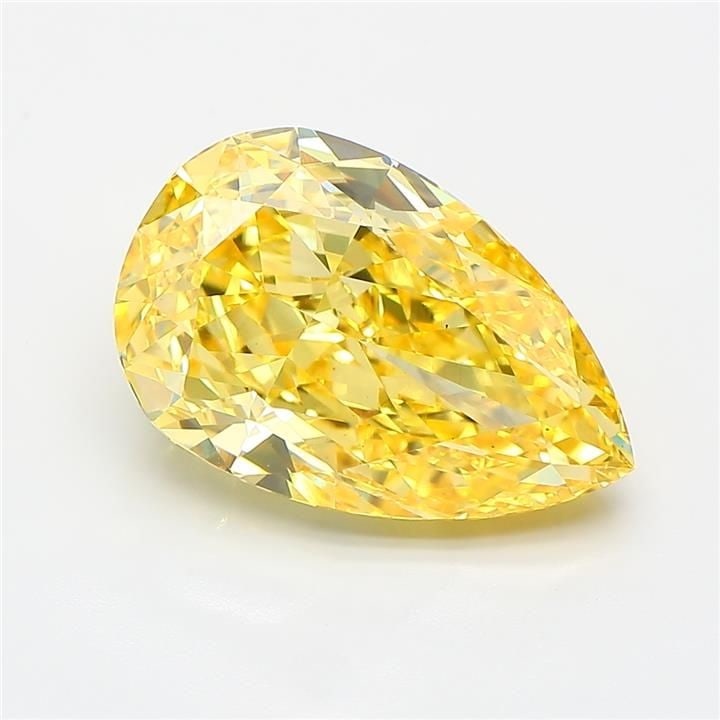 Loose Diamond - PEAR 5.02ct Fancy Vivid Yellow VS1: Loose Diamond - PEAR 5.02ct Fancy Vivid Yellow VS1 Source: This is a real non-mined Diamond that has been grown in a lab Shape: PEAR Carats: 5.02 Color: Fancy Vivid Yellow Certification: IGI Video: