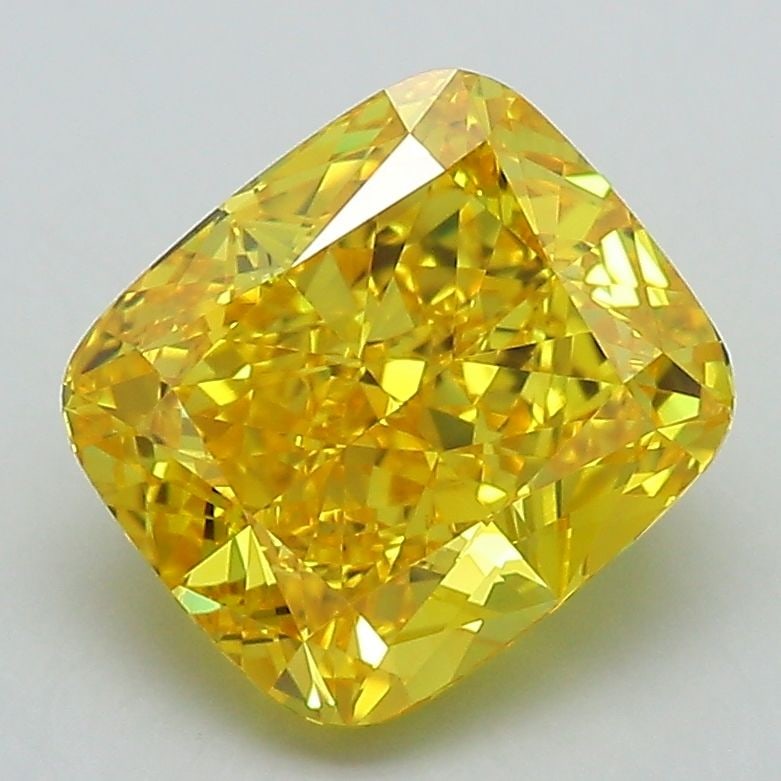 Loose Diamond - CUSHION MODIFIED 2.75ct Fancy Vivid Yellow VVS1: Loose Diamond - CUSHION MODIFIED 2.75ct Fancy Vivid Yellow VVS1 Source: This is a real non-mined Diamond that has been grown in a lab Shape: CUSHION MODIFIED Carats: 2.75 Color: Fancy Vivid Yellow Cer