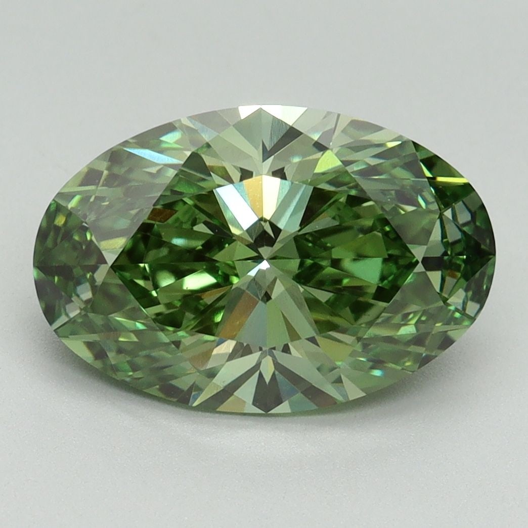 Loose Diamond - OVAL 3.22ct Fancy Vivid Green VS1: Loose Diamond - OVAL 3.22ct Fancy Vivid Green VS1 Source: This is a real non-mined Diamond that has been grown in a lab Shape: OVAL Carats: 3.22 Color: Fancy Vivid Green Certification: IGI Video: